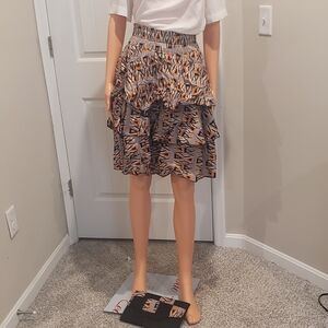 Stylish African Print Women's Skirt And Clutch Set